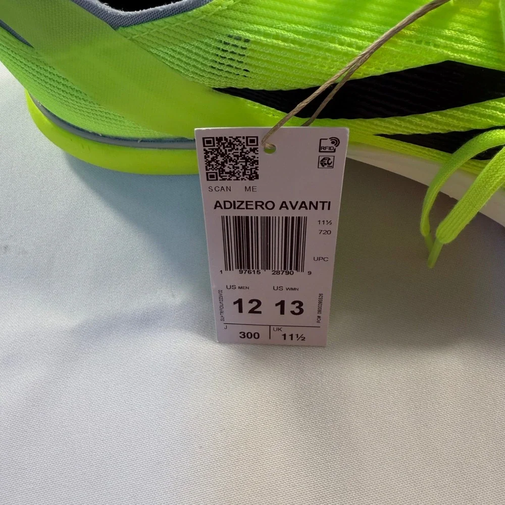 Adidas Adizero Avanti Track‎ Spikes Mens 12 Womens 13 Solar Yellow NEW no box